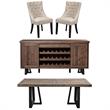 Home Square 4 Piece Set with Dining Table Dining Side Chairs & Dining Sideboard