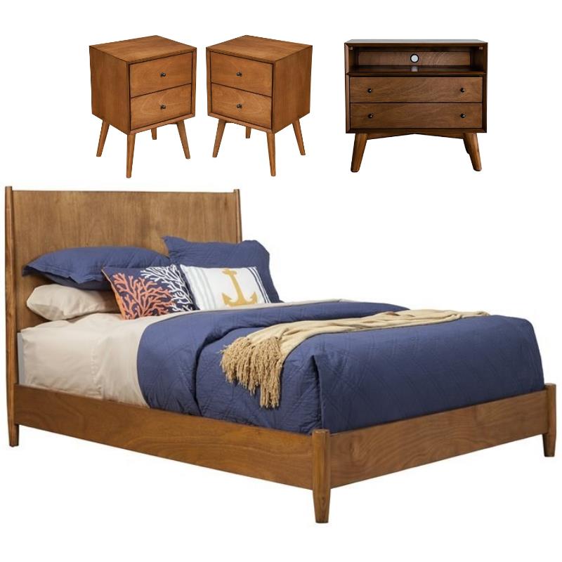 Home Square 4 Piece Set with Large Nightstand Standard King Bed & Nightstand