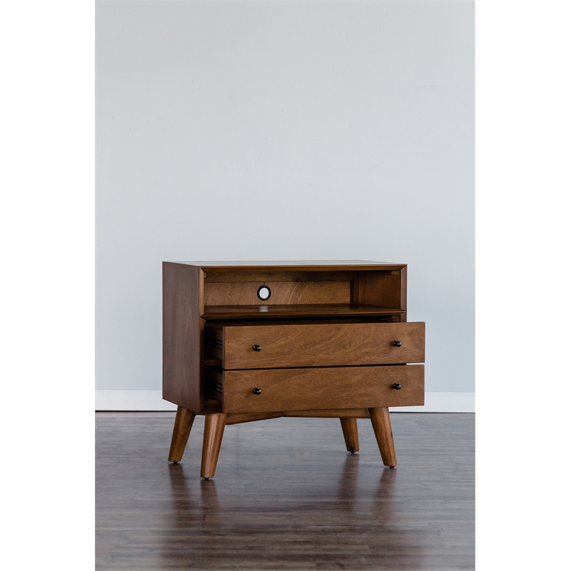 Home Square 3 Piece Set with Large Nightstand Queen Panel Bed & Nightstand