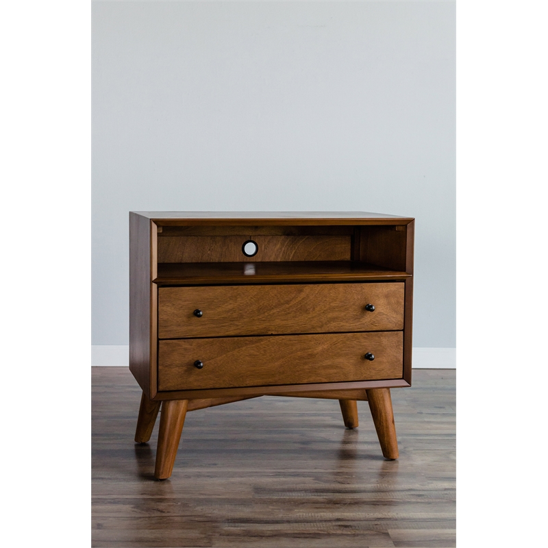 Home Square 3 Piece Set with Large Nightstand Queen Panel Bed & Nightstand