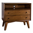 Home Square 3 Piece Set with Queen Wood Panel Bed and 2-Drawer Nightstand