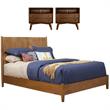 Home Square 3 Piece Set with Queen Wood Panel Bed and 2-Drawer Nightstand