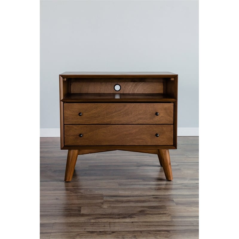 Home Square 3 Piece Set with Chest Full Size Panel Bed and 2-Drawer Nightstand