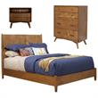 Home Square 3 Piece Set with Chest Full Size Panel Bed and 2-Drawer Nightstand