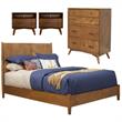 Home Square 4 Piece Set with Chest Full Size Panel Bed and 2-Drawer Nightstand