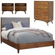 Home Square 4 Piece Set with Chest Queen Panel Bed and 2-Drawer Nightstand