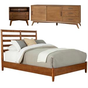 Home Square 3 Piece Furniture Set with TV Console King Bed & Large Nightstand