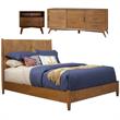 Home Square 3 Piece Set with Large TV Console King Panel Bed & Nightstand