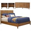 Home Square 4 Piece Set with TV Console Standard King Panel Bed & 2 Nightstands