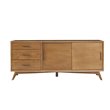 Home Square 3 Piece Set with TV Console Modern Full Size Panel Bed & Nightstand