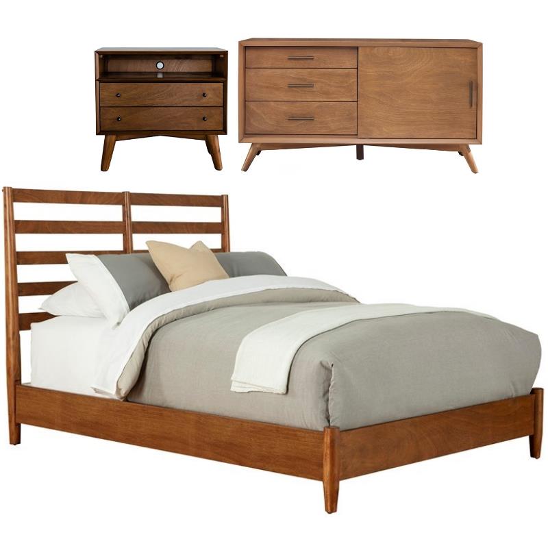 Home Square 3 Piece Set with TV Console Standard King Bed & Large Nightstand