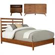 Home Square 3 Piece Set with TV Console Full Wood Bed & Large Nightstand