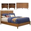 Home Square 4 Piece Set with TV Console Queen Wood Panel Bed & Large Nightstand