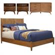 Home Square 4 Piece Set with TV Console King Panel Bed & Large Nightstand