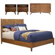 Home Square 4 Piece Set with TV Console Standard King Panel Bed & Nightstand