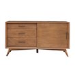 Home Square 4 Piece Set with Small TV Console Queen Panel Bed & 2 Nightstands