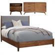 Home Square 3 Piece Set with TV Console Modern Queen Panel Bed & Nightstand