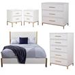 Home Square 5 Piece Set with Nightstand Small Chest Mirror & King Panel Bed
