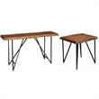 Home Square 2 Piece Set with Lamp Table and Console Table in Light Walnut