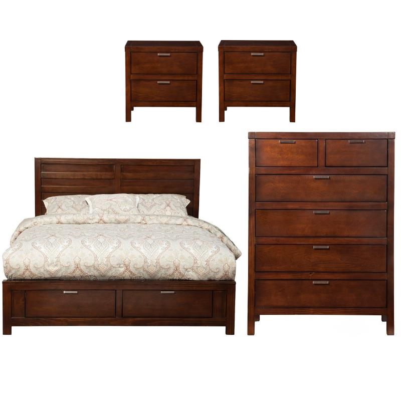 Home Square 4 Piece Set with Nightstand California King Storage Bed & Chest