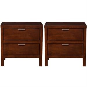Home Square 2 Piece Furniture Set with 2-Drawer Nightstand in Cappuccino