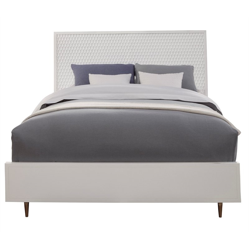 Home Square 3 Piece Set with Nightstand & California King Panel Bed in White