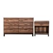 Home Square 2 Piece Set with Nightstand and 6-Drawer Dresser in Rustic Pine