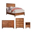 Home Square 4 Piece Set with Nightstand Dresser Multifunction Chest & Queen Bed