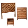 Home Square 3 Piece Set with Nightstand Chest & Standard King Headboard