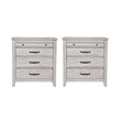 Home Square 2 Piece Set with 3-Drawer Nightstand in Weathered Light Gray