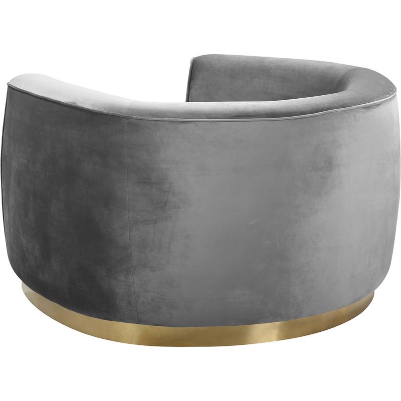 Home Square 2-Piece Set with Velvet Accent Chair and Chaise in Gray and Gold
