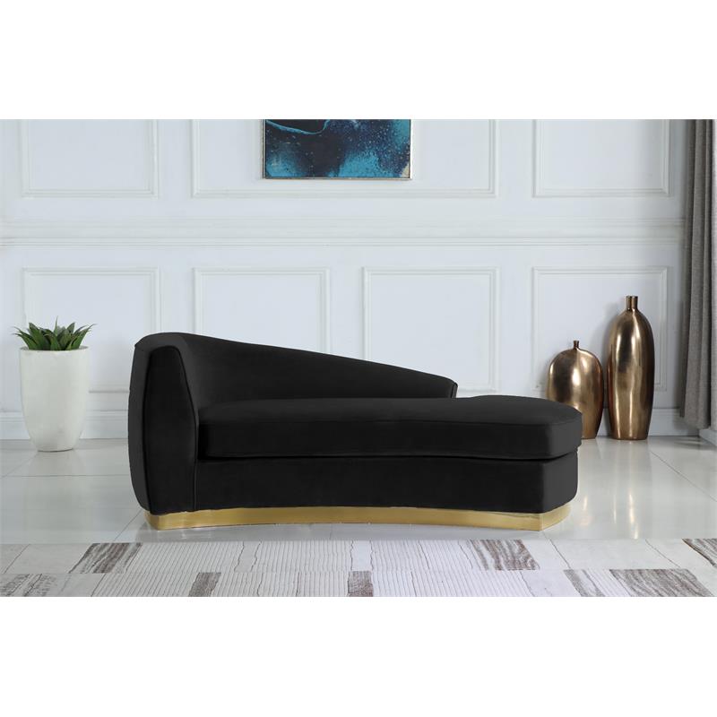 Home Square 2-Piece Furniture Set with Accent Chair and Chaise in Black and Gold