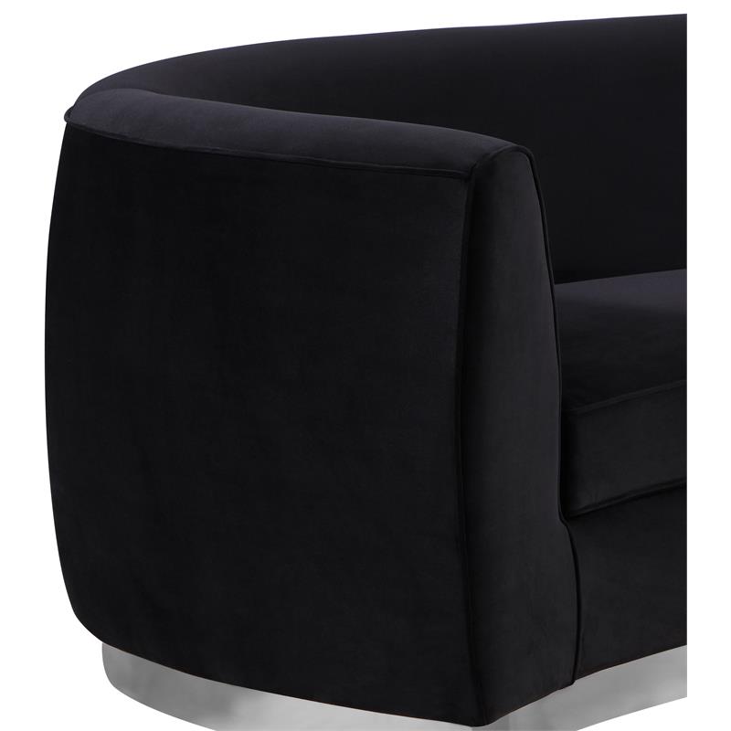 Home Square 2-Piece Set with Accent Chair and Loveseat in Black and Chrome