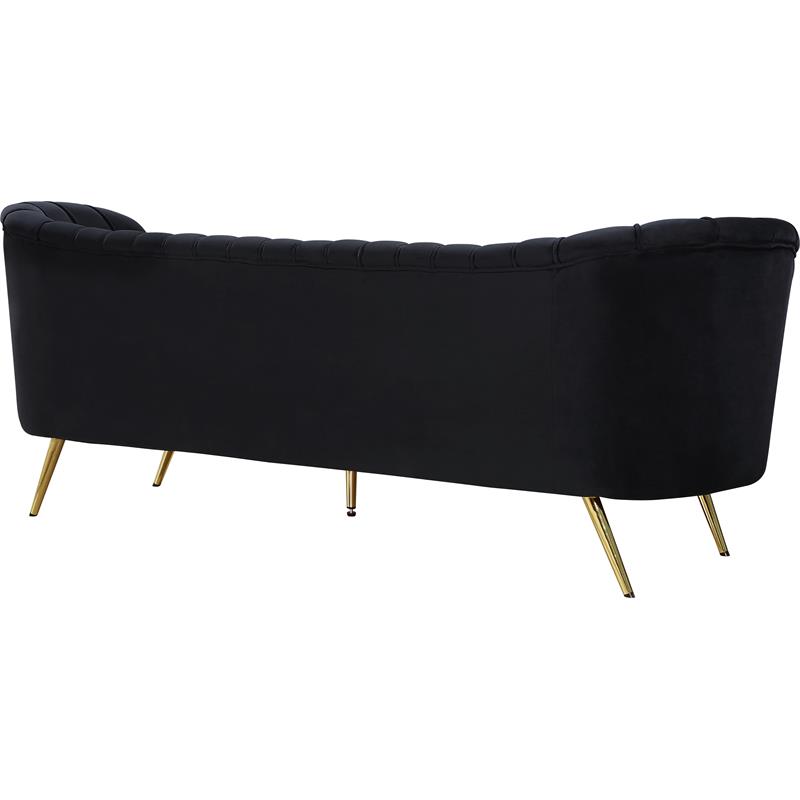 Home Square 2-Piece Furniture Set with Contemporary Velvet Loveseat & Sofa