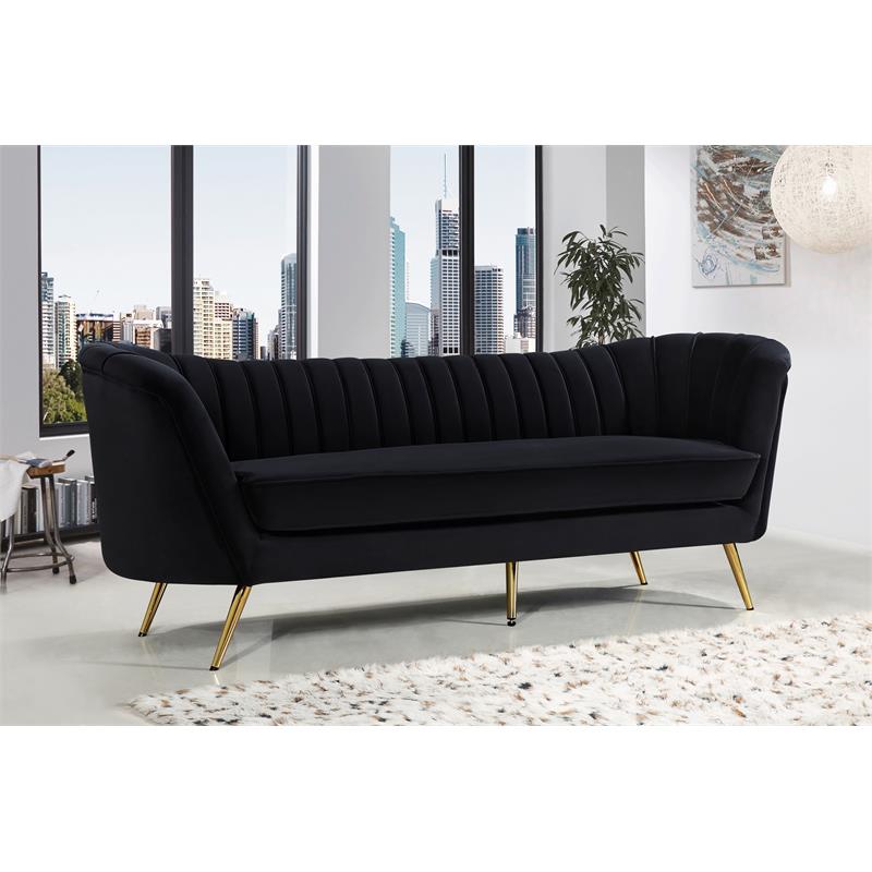 Home Square 2-Piece Furniture Set with Contemporary Velvet Loveseat & Sofa