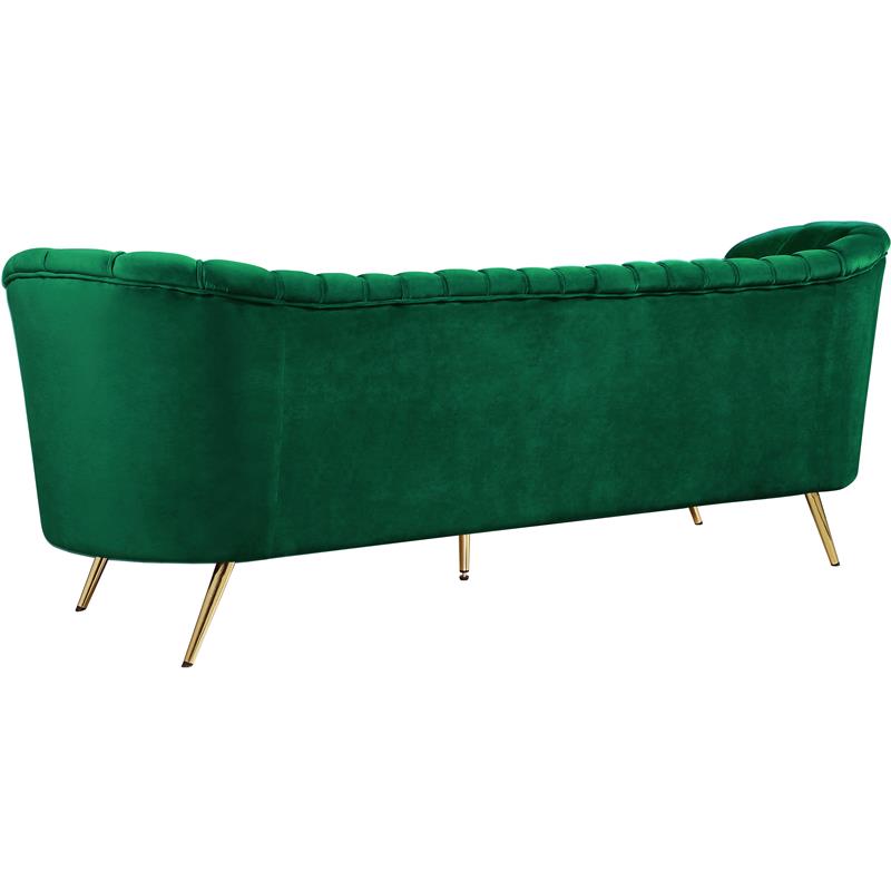 Home Square 2-Piece Set with Accent Chair and Sofa in Green and Gold