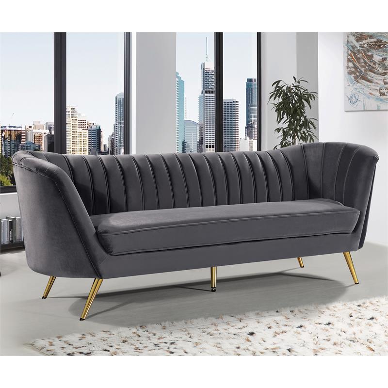 Home Square 2-Piece Furniture Set with Velvet Accent Chair and Sofa