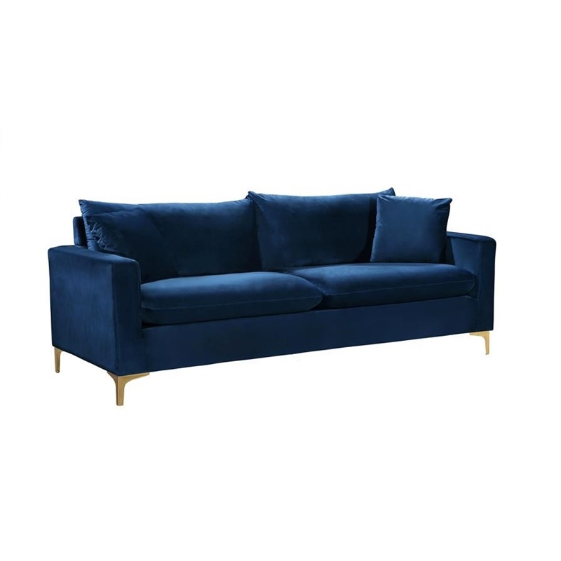 Home Square 3-Piece Furniture Set with Accent Chair Loveseat and Sofa in Navy