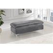 Home Square 2-Piece Set with Velvet Reversible Sectional and Ottoman in Gray