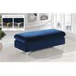 Home Square 2-Piece Set with Velvet Reversible Sectional and Ottoman in Navy
