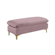 Home Square 2-Piece Set with Velvet Reversible Sectional and Ottoman in Pink