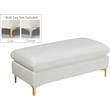 Home Square 2-Piece Set with Velvet Reversible Sectional and Ottoman in Cream