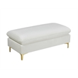Home Square 2-Piece Set with Velvet Reversible Sectional and Ottoman in Cream
