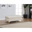 Home Square 2-Piece Set with Velvet Reversible Sectional and Ottoman in Cream
