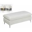 Home Square 2-Piece Set with Velvet Reversible Sectional and Ottoman in Cream