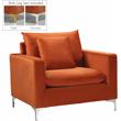 Home Square 2-Piece Set with Velvet Chair and Sofa in Cognac
