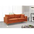 Home Square 2-Piece Set with Velvet Chair and Sofa in Cognac