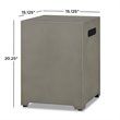 Home Square 2-Piece Set with Square Fire Table and Tank Cover in Mist Gray