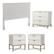 Home Square 4 Piece Set with Nightstand Standard King Headboard & Accent Chest