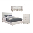 Home Square 4 Piece Set with 2 Nightstands California King Panel Bed & Chest